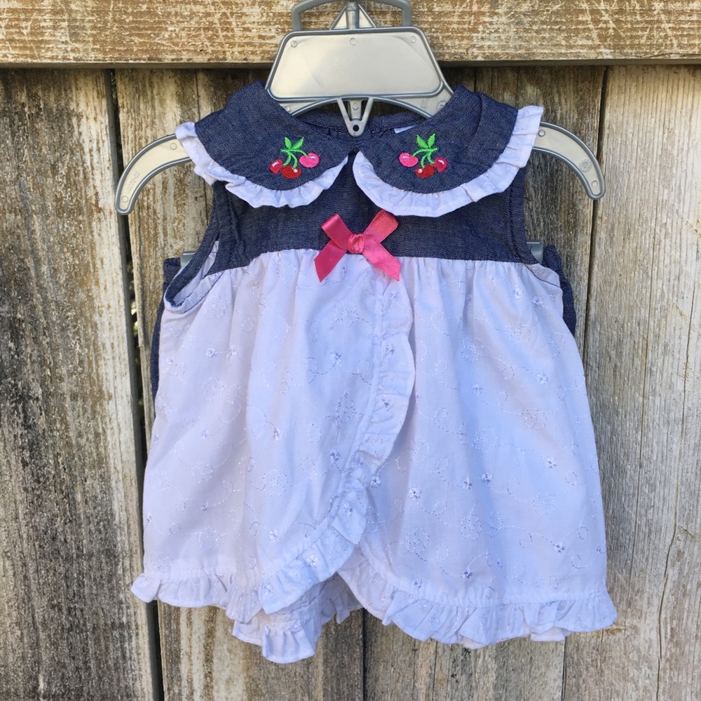 Cherry Denim Eyelet Outfit